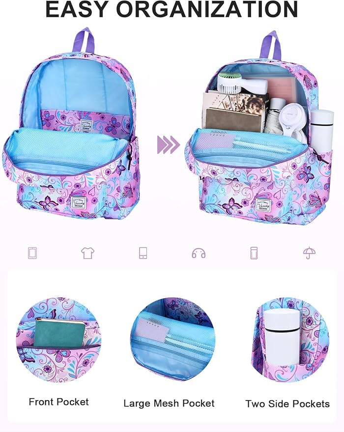 VASCHY Backpack for School, Lightweight Water Resistant Bookbag Schoolbag - Image 3