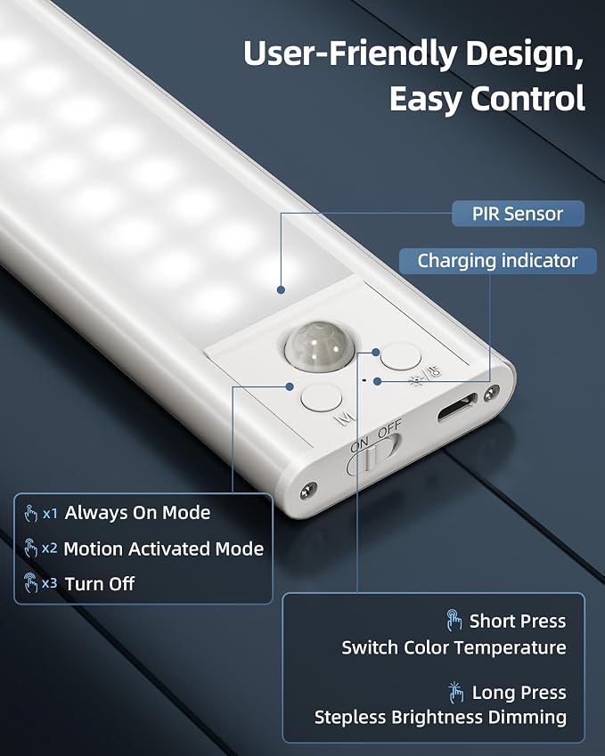 Under Cabinet Lights, Motion Sensor Light Indoor, Wireless Closet Lights - Image 5