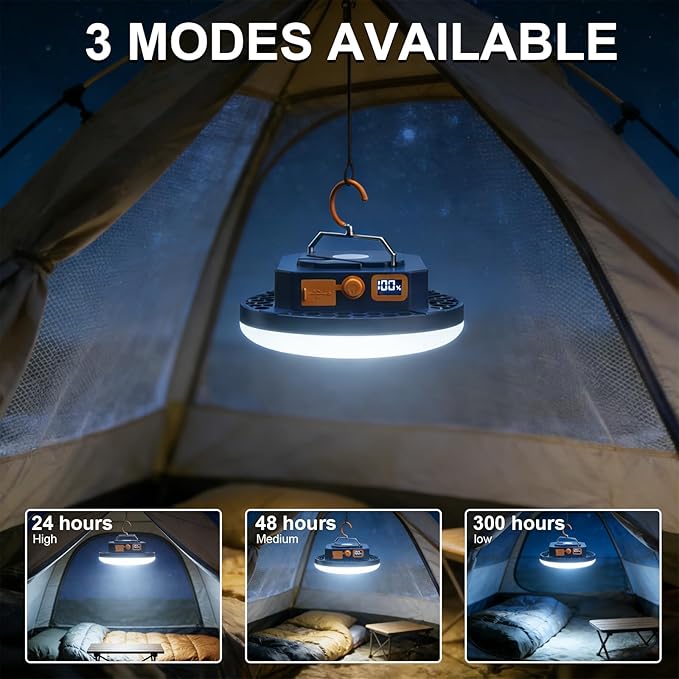 10000mAh 4000LM Flashlight Portable LED Camping Lantern Rechargeable Light 30W - Image 2