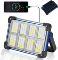 120W Solar Rechargeable Work Light, 144 LED Portable Flood Light by YXQUA
