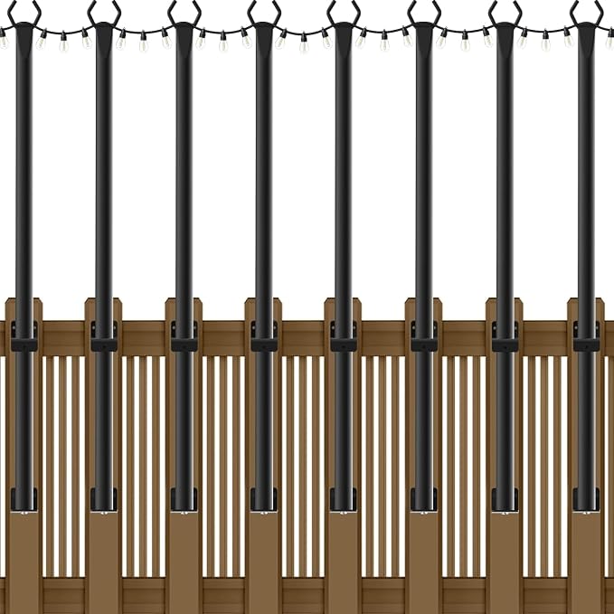 NUERPO 8 Pack String Light Poles, 5Ft Metal Poles by NUERPO
