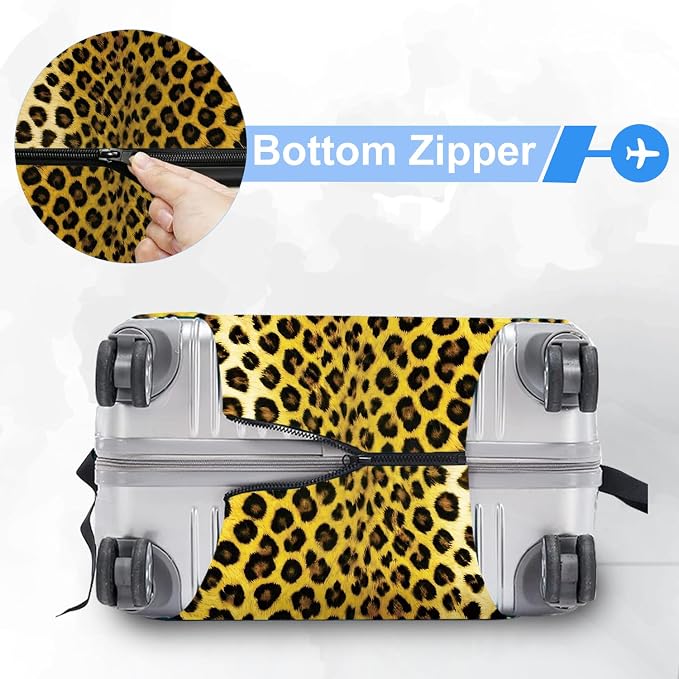 ANNA QUEEN Vintage Leopard Pattern Travel Luggage Cover -Stretchable Airplane - Image 5