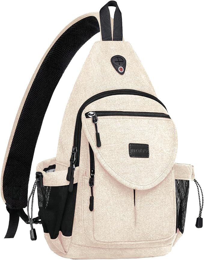 MOSISO Sling Backpack, Canvas Crossbody Hiking Daypack Bag by MOSISO