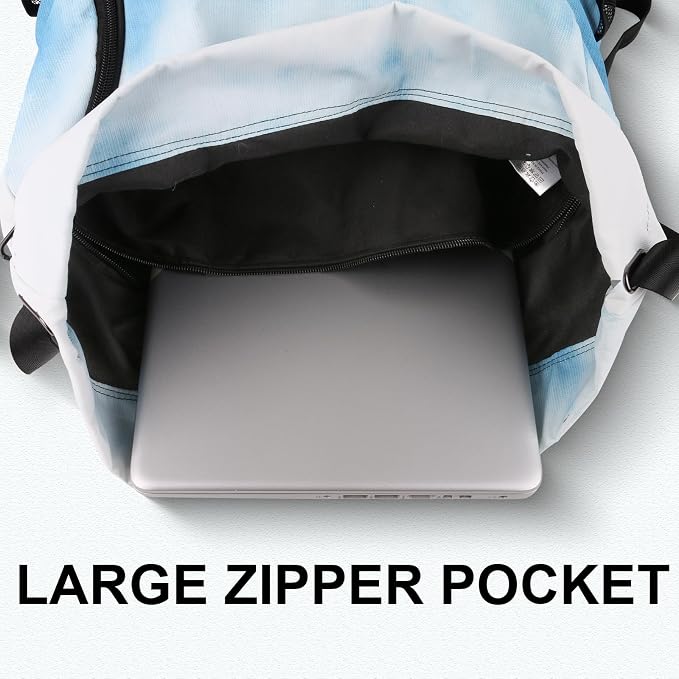 Drawstring Backpack with Mesh Pockets String Gym Bag Sackpack Sandproof Water - Image 5