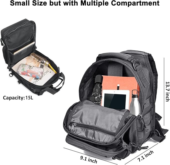hopopower Tactical Sling Bag, Sport Bag Military Rover Shoulder Backpack EDC - Image 2