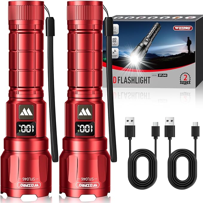 WdtPro LED Rechargeable Flashlight 2 Pack, Super Bright Zoomable 6000 Lumens - Image 8