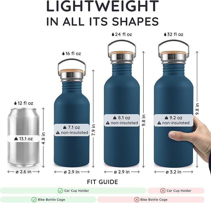 Bambaw Non-Insulated Stainless Steel Water Bottle 32oz - Image 5