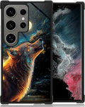 for Samsung Galaxy S24 Ultra Case, Star Cave Hungry Wolf Pattern Graphic Design by FKBRCL4U