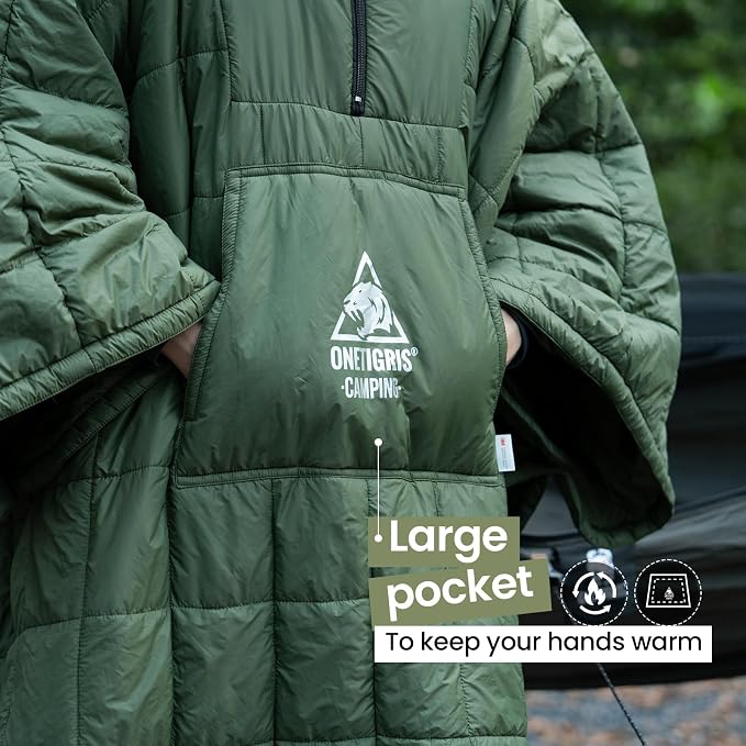 ONETIGRIS Camping Blanket with with Recycled Synthetic Insulation, Wearable - Image 4