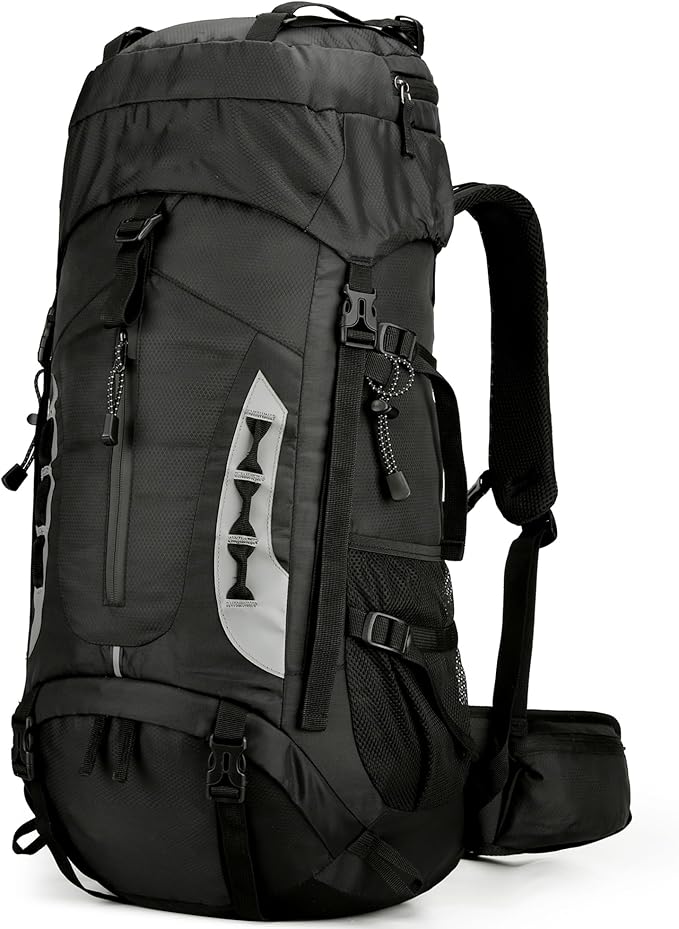 75L Hiking Backpack with Rain Cover Waterproof Camping Backpack Shoes Warehouse by W+WINTMING
