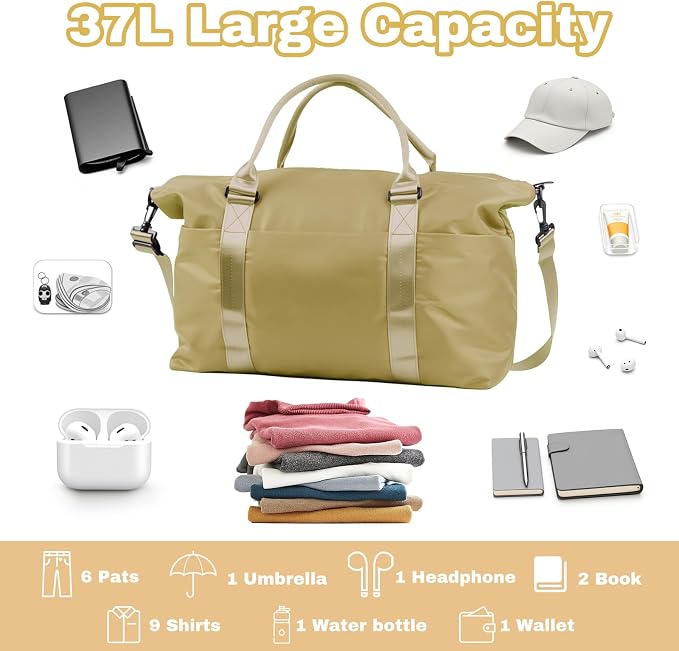 Weekender Duffel Bags for Women， Travel Totes Bag for Airplane Essentials - Image 3