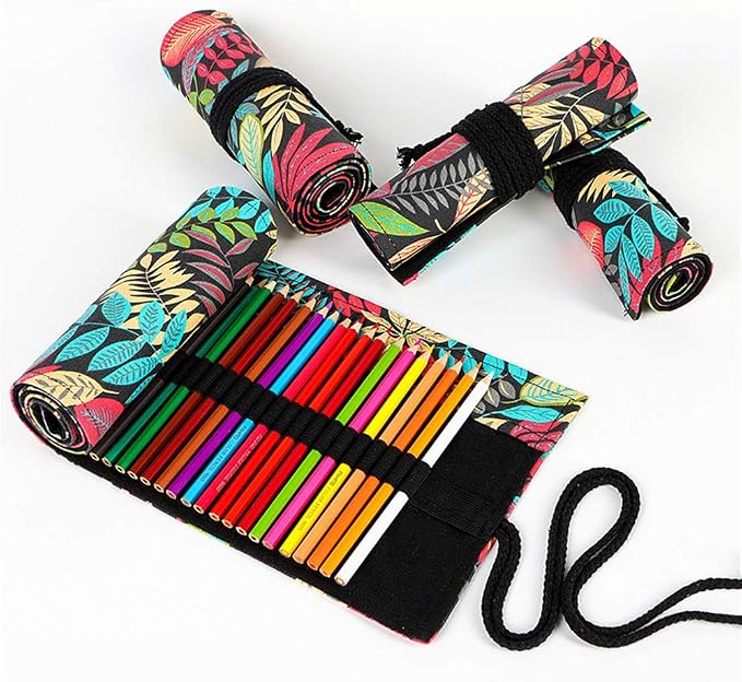 Funny live 24/36/48/72 Slots Colored Pencil Wrap Roll up Pen Holder Case - Image 3