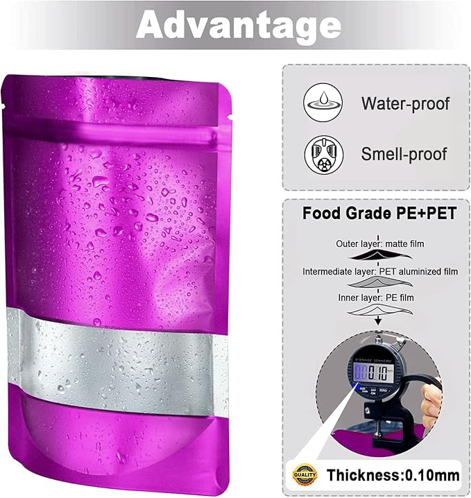4.7"x7.8" 120pcs Mylar Bags for Food Storage, Smell Proof Bag - Image 4