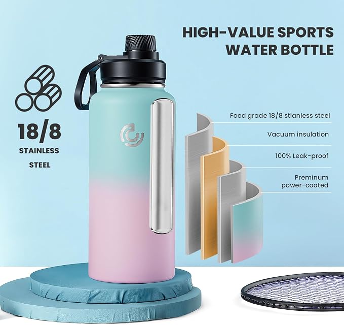 Sports Water Bottle 32oz, Insulated Water Bottle - Image 3