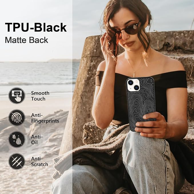 Aesthetic Topographic Map Phone Case Compatible - Image 6
