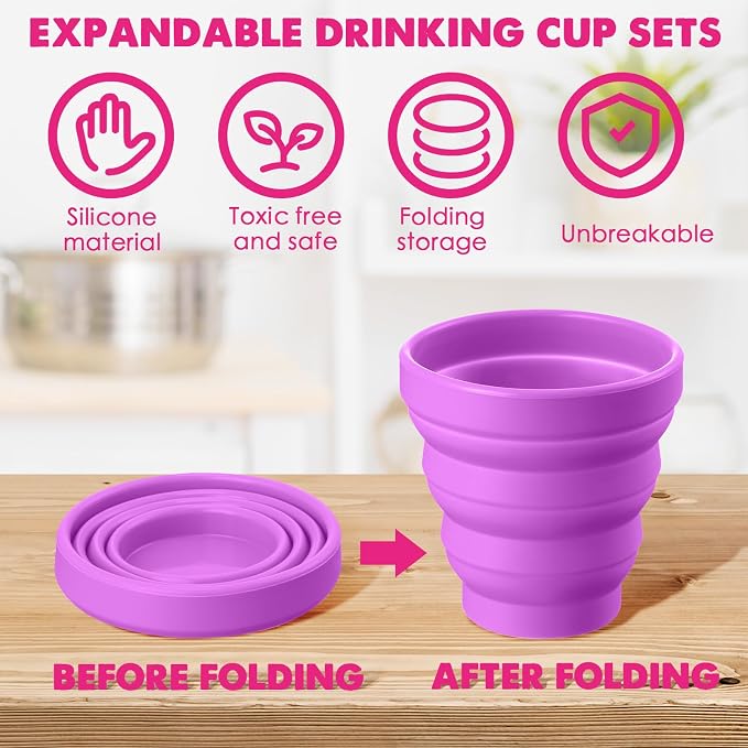 Umigy Silicone Collapsible Cup Without Lids Travel Portable Foldable Cup - Image 5