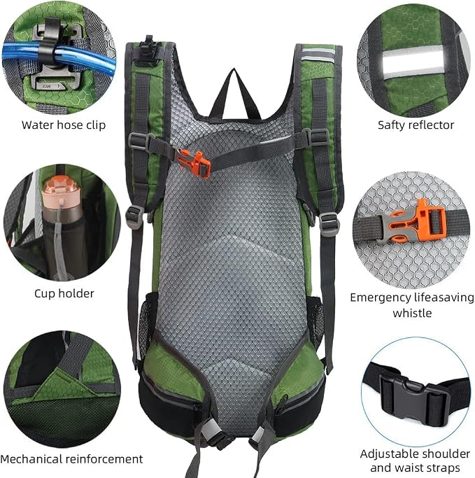 Hiking Daypack Waterproof Biking Backpack 15L Lightweight Durable Backpack - Image 6