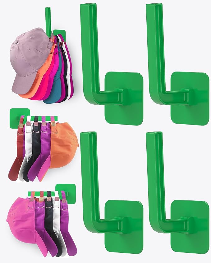 Multi-Purpose Hat Organizer, Strong Adhesive Hat Hooks by Sunfanie