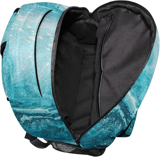 Wamika Kids Backpack Turquoise Blue Marble Tie Dye School Backpacks Boys Girls - Image 7