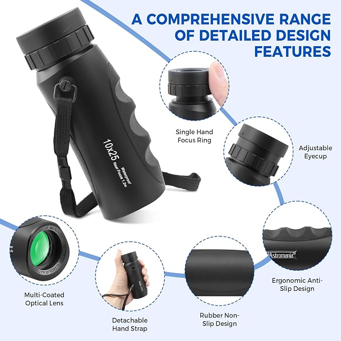 Astromania 10x25 Monocular for Adults, Compact Outdoor Accessory - Image 7