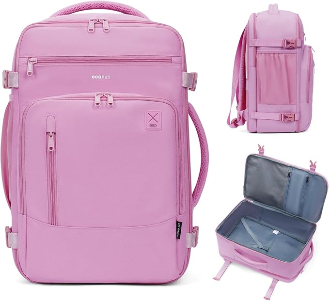 ECOHUB 17" Small Travel Backpack, United Airlines Personal Item Bag 17x10x9 by ECOHUB