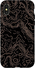 Topography Black & Brown Abstract Pattern Topographic Map Case by Unknown