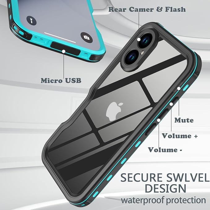 for iPhone 16 Plus Case Waterproof, Full-Body Hard Case Built-in - Image 6