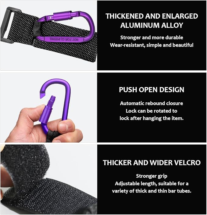 KVAEY 2 Pack Multipurpose Hook for Hanging Helmet, Durable Carabiners, Roll Bar - Image 3