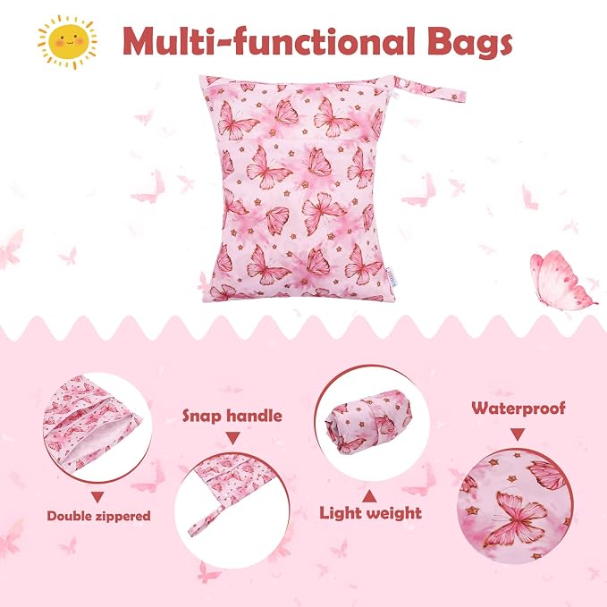 ALVABABY 3pcs Cloth Diaper Wet Dry Bags Waterproof Reusable - Image 3