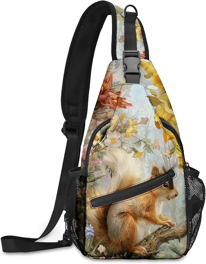 FyLybois Squirrel Sling Bag for Women Lightweight Crossbody Backpack Casual by FyLybois