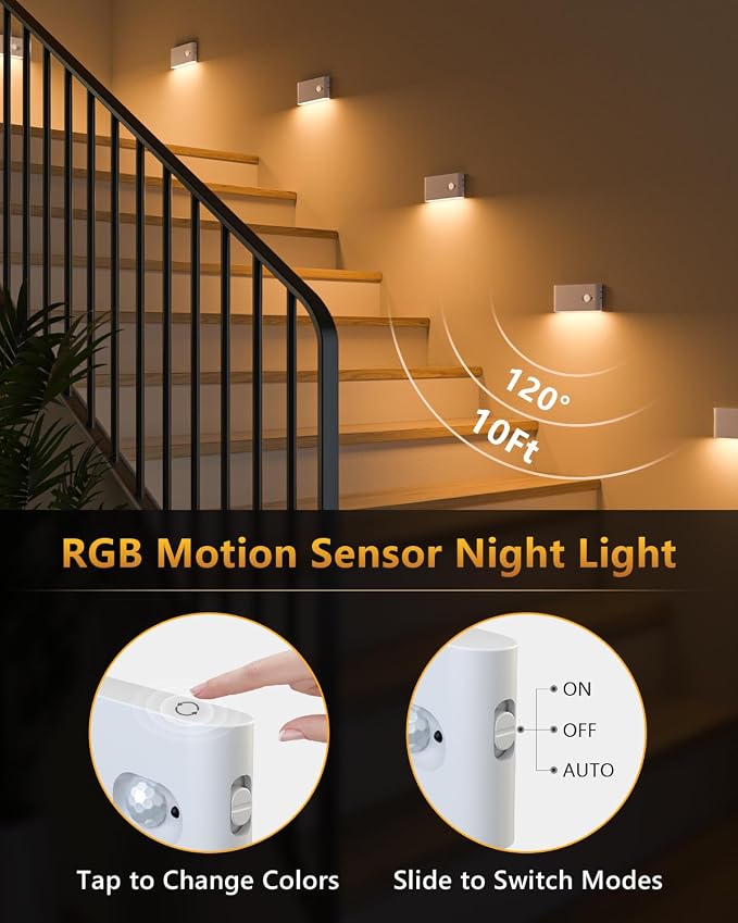 WILLED Motion Sensor Night Light, RGB & Warm White Stair Lights Indoor - Image 5