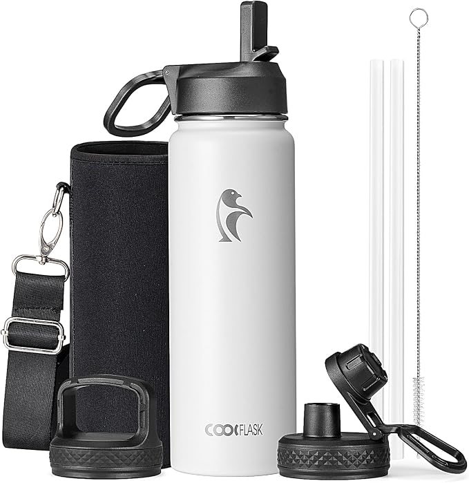 Coolflask Water Bottle 24 oz Insulated by Coolflask