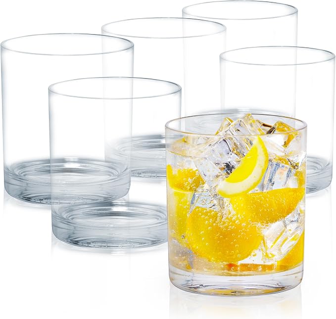 Zulay Kitchen Plastic Drinking Glasses – 12oz Rocks Acrylic Shatterproof Cups by ZulayKitchen