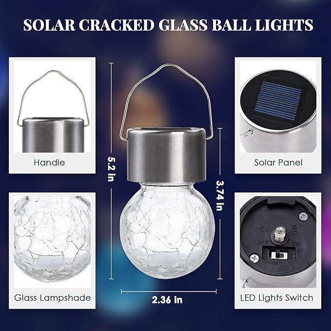 SOLPEX 12 Pack Solar Outdoor Lights Decorative, Hanging Christmas Decoration - Image 7