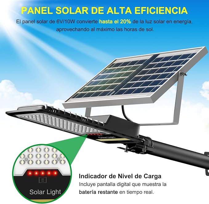 Engrepo Solar Street Lights Outdoor, 15000lm IP67 Waterproof Flood Light - Image 2