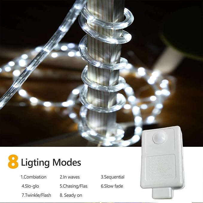 50ft 360 LED Rope Lights Outdoor, Connectable and Flexible Tube Lights - Image 3