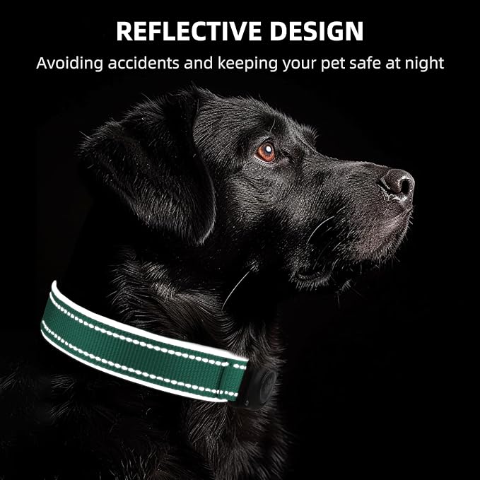 AirTag Dog Collar, IP68 Waterproof Air Tag Dog Collar Holder, Reflective - Image 6