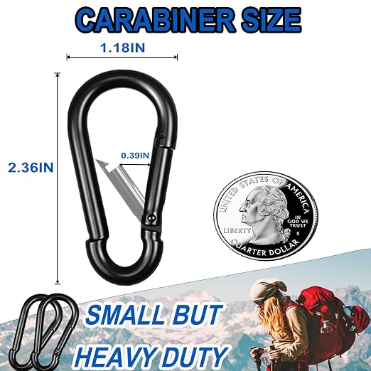 40PCS M6 Heavy Duty Carabiner Clip, 2.36Inch Snap Hook Quick Link Small - Image 2