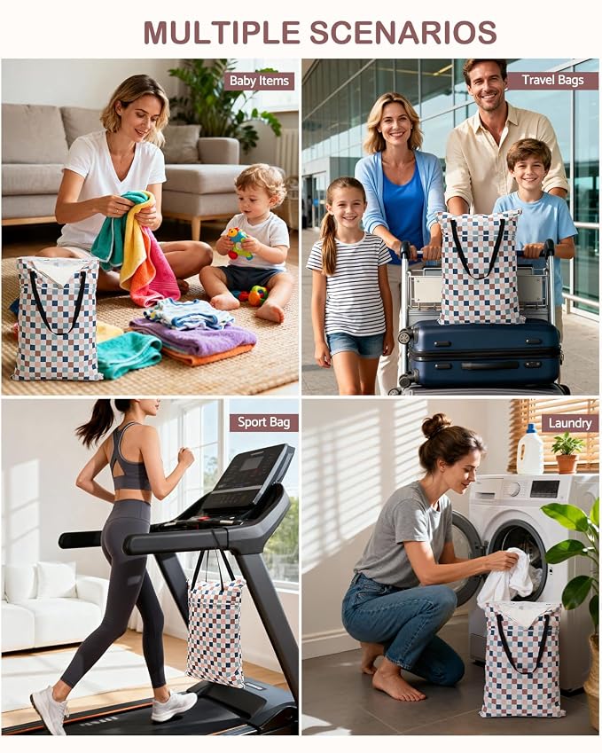ALVABABY 2 Pack Large Wet Dry Bag Waterproof Hanging Cloth Diaper - Image 5