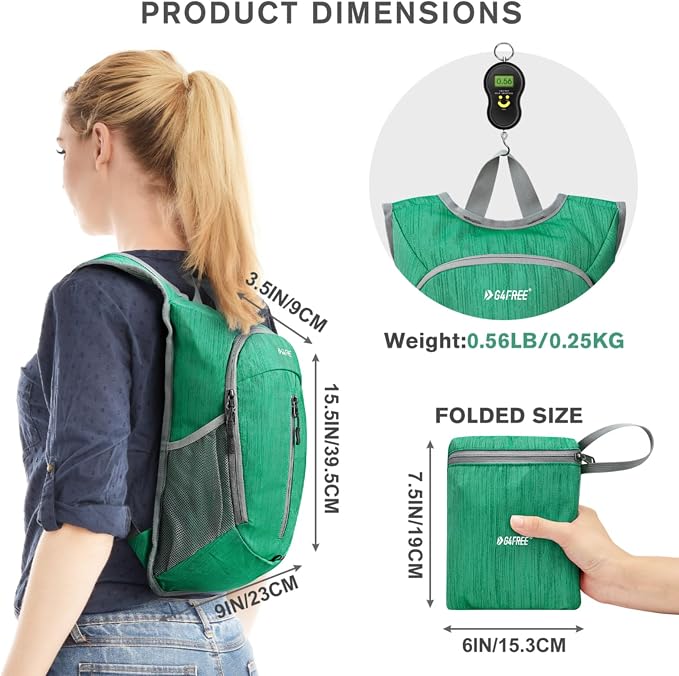 G4Free 10L Hiking Backpack Small Travel Hiking Daypack Lightweight Packable - Image 2