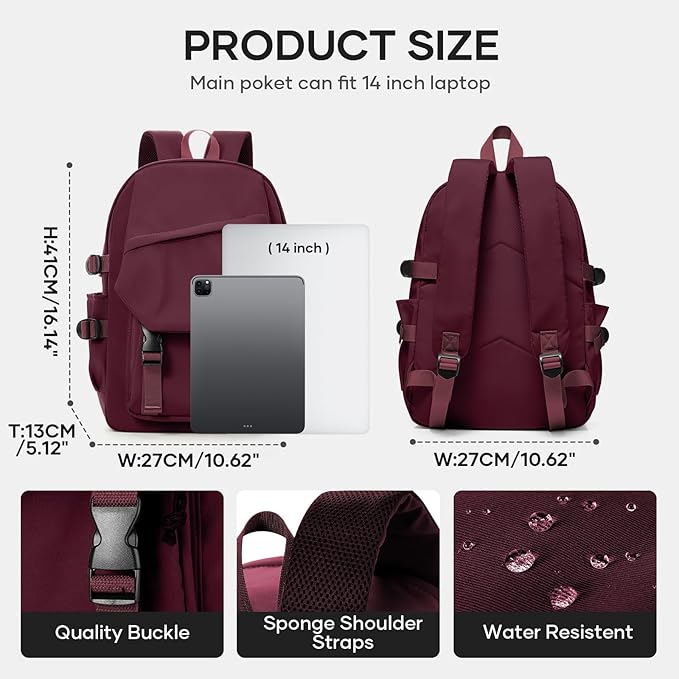 coowoz Lightweight School Bag Casual Daypack College Laptop Backpack - Image 4