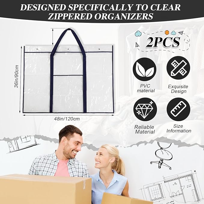 Windyun 2 Pack Large Poster Storage Bag 48" x 36" Bulletin Board Holder Art - Image 2