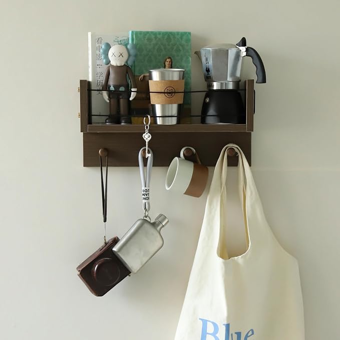 Entrance Coat Rack ，Coat Hooks, Wall-Mounted Wooden Hook Rack, Wall-Mounted - Image 4