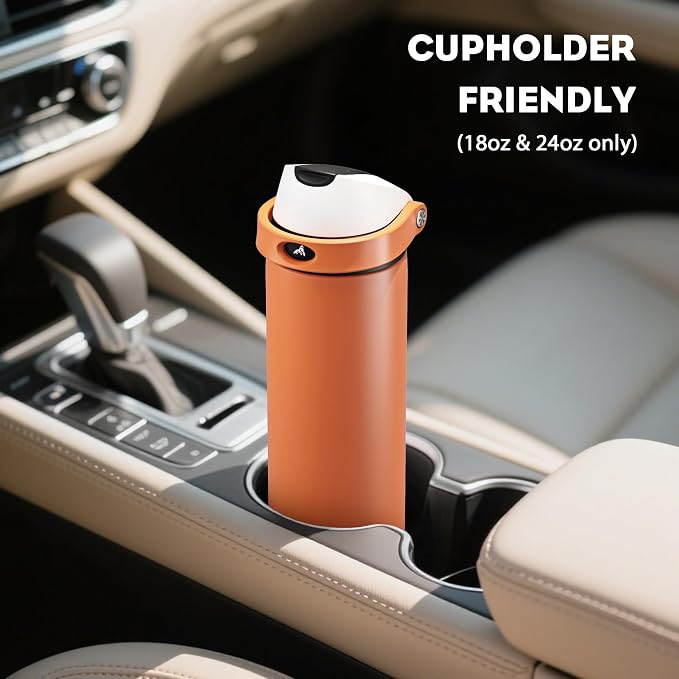 POWCAN 18 oz Steel Insulated Water Bottle: 2-in-1 Push-Button Spout & - Image 5