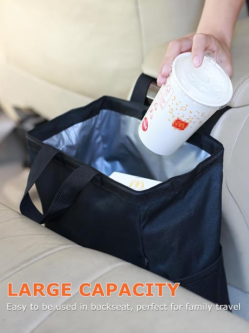 Ginsco New Leak-Proof Travel Car Trash Bag, 3.5 Gallons Large Capacity Hanging - Image 3