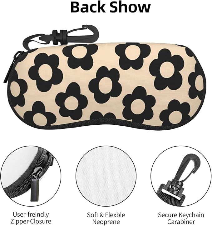 Watercolor Orca Whale Glasses Case Neoprene Portable Zipper Eyeglass Bag - Image 4