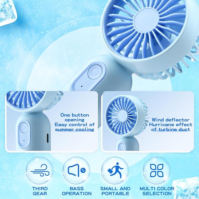 Rossesay 1 Pcs Mini Portable Fan Bulk Cute Handheld Lightweight Small Little - Image 4