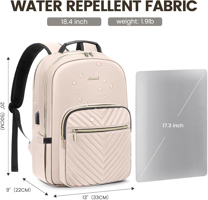 LOVEVOOK Laptop Backpack for Women 18.4 inch, Cute Womens Travel Backpack Purse - Image 4