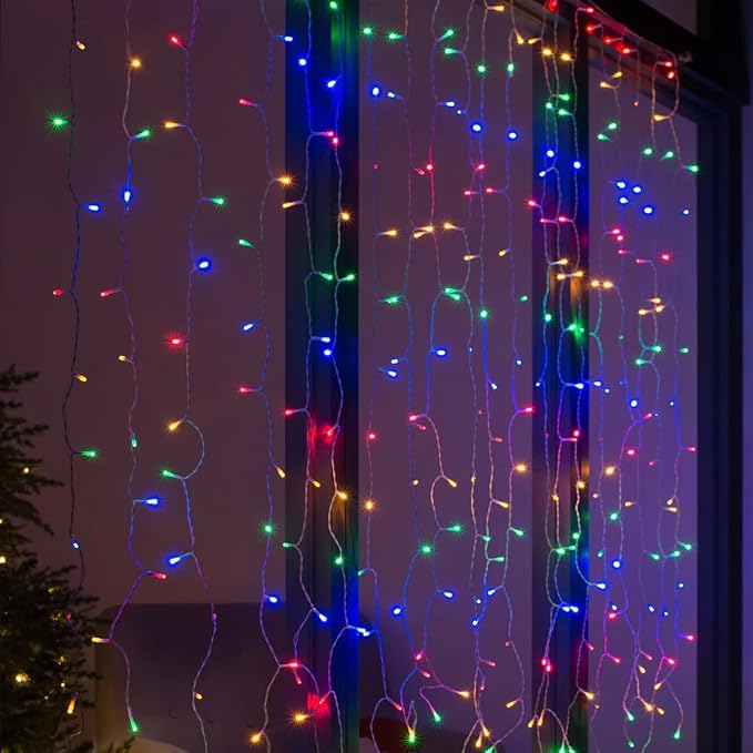 Dazzle Bright 300 LED Curtain String Lights, Christmas Fairy Lights - Image 6