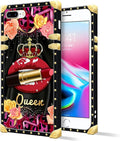 Compatible with iPhone 8 7 SE Case, Queen Lip Crown Leopard Print Luxury Golden by Unknown